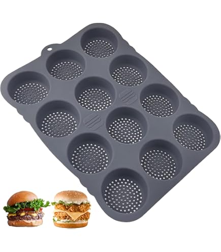 GOEDCH Silikon Backform Burger Buns - 8-fach Antihaft Form