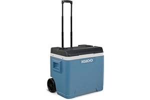 IGLOO IP42 Roller borsa termica passiva 42 L, contenitore termico azzurro con ruote e maniglia telescopica