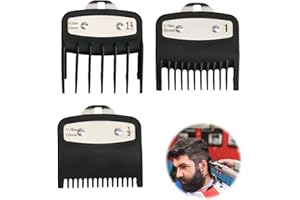 SRLWMYI Pettini per Tagliacapelli Compatibile con le Tagliacapelli Wahl Set di 3 con Clip Metallica Lunghezze di Taglio 1.5mm 3mm 4.5mm Si Adatta alla Maggior Parte dei Pettini Guida per Tagliacapelli Wahl