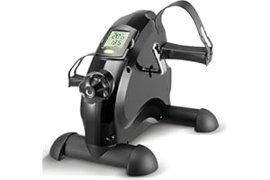 AOFESEL Pedaliera, trainer per gambe da casa, trainer per braccia e gambe da casa - trainer per pedali per anziani, cyclette, trainer per movimenti per anziani con sistema di freno magnetico e display LCD