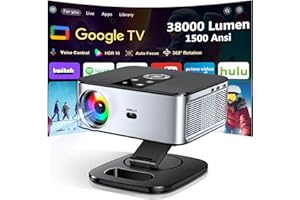 HORLAT Videoprojecteur【1500 ANSI/Google TV/Netflix Officiel】 Projecteur Video Auto Focus, Google Play Contrôle Vocal, Projector WiFi6 Bluetooth5.2 HDR10, Retroprojecteur 4K Supporté 38000 Lumen Home Cinéma