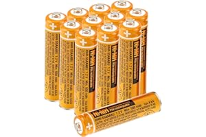 JAPUSOON Batteria Ricaricabile HHR-55AAABU per Panasonic，NI-MH Batteria Ricaricabili AAA 1.2V 550mAh per Telefono Cordless，Confezione da 12 Pezzi