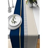 Viva Home Lacivert Premium Tay T&uuml;y&uuml; Dokuma Leke Tutmaz Kumaş Masa &Ouml;rt&uuml;s&uuml; Runner 40X140Cm Rnr489