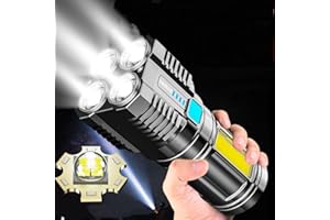 9 Lights in 1 Brightest Outdoor Flashlight 1000 Lumens, Waterproof LED Flashlight 4PCS LED Light, Rechargeable Powerful Torch Long Throw up to 200 Meters Sale Clearance sunnymi Life