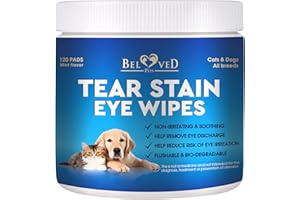 Beloved Pets Pet Eye Wash Drops & Wipes Help Prevent Allergies Symptoms, Infections, Runny, Dry Eyes, Tear Stains - Helps with Abrasions, Irritations - Dirt Crust & Discharge Remover (Eye Wipes)