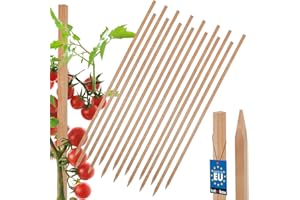 KOTARBAU® Lot de 15 tuteurs de tomates - 80 cm - Poteaux en bois pointus - Support pour plantes - Support de clôture - Tuteurs de plantes en bois pour stabiliser les plantes