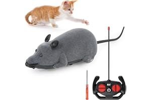 KFDDRN Remote Control Mouse Remote Control Cat Toy, Cat Toy Mouse, Rc Interative Moving Rat Toys, Chasing Prank Joke Scary Trick Rats for Cat Birthday Presents