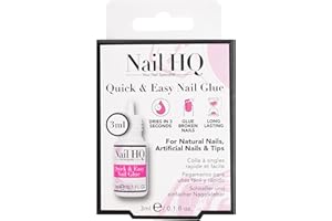 Nail HQ Super Stong Nail Glue 3ml - Fast Drying, Strong Bond, Precision Tip, Long Lasting, Travel-Friendly