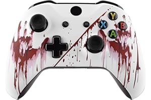 eXtremeRate Bloody Hand Patterned Front Housing Shell Case, Soft Touch Faceplate Cover Replacement Kit for Xbox One S & One X Controller (Model 1708)