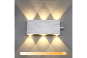 LIGHTESS Światła Lampy ścienne LED Kinkiet Wnętrza Ściemnialne Nowoczesne aluminiowe oświetlenie ścienne LED do sypialni, przedpokoju dziennego, schodów, KTV, ciepły biały
