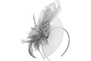 Caprilite Flower Wedding Races Party Fascinator Net Hat and Feathers