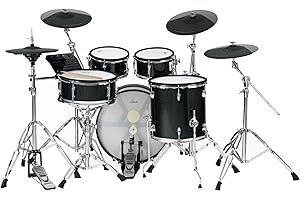 XDrum DD-670 - Batería electrónica drum kit con hi-hat real y cascos de madera - caja de 14" y pedal de 20" - 720 musical sonidos, 20 presets y 20 kits de usuario - hardware incluido - Brillo negro