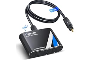 NEWCARE Optical Splitter mit optisches Kabel, 1x3 SPDIF Toslink Splitter, Digital Audio Verteiler Support Doldy Digital & DTS 5.1 for PS3/4, DVD, TV Box, Home Theatre, Receiver,Sound Bar