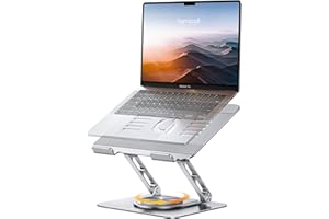 Lamicall Laptop Ständer, Verstellbarer Laptopständer - [360° Drehbar] Faltbarer Alu Notebook Ständer für Schreibtisch/Büro, Universale Ergonomische Laptop Stand Halterung für Macbook Pro Air, 10-17,3"