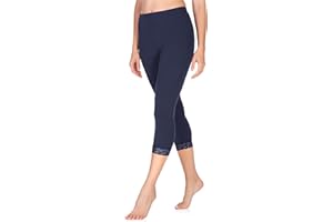 Merry Style 3/4 Capri Leggings Damen Caprihose Blickdichte Leggings aus Viskose mit Spitze MS10-290