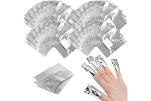 NIMISYRA 200 Pcs Foil Nail Wraps, with Lint-Free Cotton Pads for Manicure Nail Art Cleaner, No Acetone Nail Polish Remover Soak Suitable for Home Use