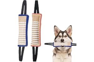 HPAMBA Manicotto in Juta per Cani con 2 Maniglie - Giocattolo per Addestramento e Gioco Interattivo - Dummy Tug of War per Cane di Taglia Medio-Grande - 2 Pezzi