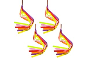 Niuhong 4 Pcs Tanz Regenbogen Bänder Scherzt Tanz Band Rhythmisch Tanzband Gymnastik Rhythmische Band Bunte Gymnastikbänder Kinder Ballett Tanz Band Hand Gehalten Party-Aktivitäten Kindergarten