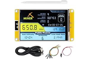 Freenove Bitcoin Miner Solo Lottery Miner, ESP32 CYD 4.0" Touch Display 320x480 Pixel TN Screen ST7796 Driver, Dual-core 32-b