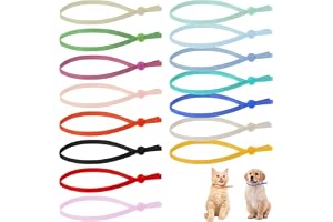 Valphalsband, set med 75 st stretchiga valpar, 15 färger, justerbara ID-halsband, identifieringshalsband för nyfödda, valpar