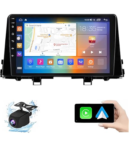 Autoradio Android 9'' Per Kia Picanto/Morning 3 (2017-2021) - Con CarPlay/Android Auto, GPS, Telecamera Retromarcia, Touchscreen 1280x720