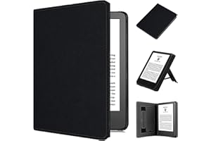 Kindle 6" 2022 Case, TOKILO Lightweight Premium PU Leather Sleeve Case with Auto Sleep Wake Hand Strap Foldable Stand for Kindle 6" (11th Gen, 2022 Release) e-Reader, NOT for iPad 6" e-Reader (Black)
