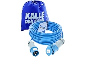 CEE-Verlängerung 230V H07BQ-F 3G 2,5 mm² Vollpur-Premium-Leitung von KALLE DAS KABEL für Industrie BAU Boot Womo Camping 20 Meter