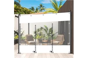 DLLY Waterproof Transparent Tarpaulin Curtains, Clear Gazebo Side Panels With Pvc Tarpaulin and Zip, Outdoor Heavy Duty Tarpaulin With Eyelets, for Pergola Patio Porch Carport,LxH-3.2x2m/10.5 * 6.6ft