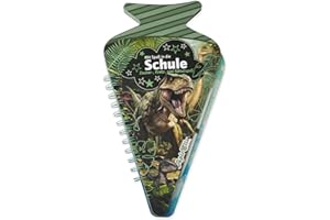Tapirella Lutz Mauder Verlag Children's School Cone Scratch Pad, Dino, 8 Scratch Pictures, 4 Magic Pages, 2 Sticker Pages, 1 Scratch Pen, First Day of School