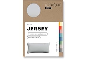 ‎SCHLAFGUT Schlafgut Easy Jersey Kissenbezug 40x80 cm Grey Light mit 100% Baumwolle, superweicher & atmungsaktiver Kopfkissenbezug