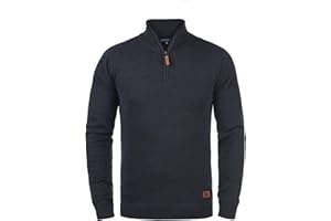 Blend BHRobin Herren Strickpullover Troyer Feinstrick Pullover mit Troyerkragen Rippbündchen Baumwollmischung Regular fit