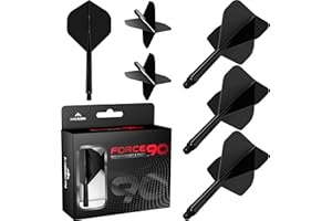 Mission Darts Force 90 | Integriertes präzisionsgeformtes Dart-Flight und Schaftsystem, 3 Stück, professionelle, langlebige 2-in-1 kombinierte Dart-Flights und Schäfte, Standard Nr. 2