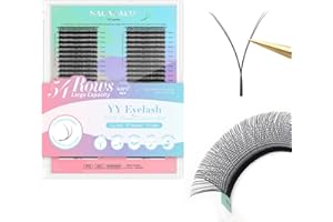 NAGARAKU YY Ciglia Extension Alta Capacità 54 File 4D Ciglia Y Shape Ventagli Prefabbricati Volume Russo Premade Fans Naturale Eyelash Cluster Wispies Incrociate Ciglia Opaco Nero(0.07 C 7-15mm）