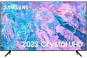 Samsung 75 Inch CU7100 UHD HDR Smart TV (2023) - 4K Crystal Processor, Adaptive Sound Audio, PurColour, Built In Gaming TV Hub, Smart TV Streaming & Video Call Apps And Image Contrast Enhancer