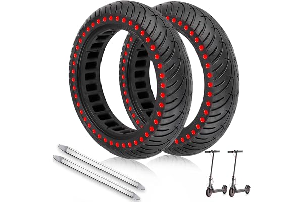 ANSENI Pneu Plein 8,5 Pouces (8 1/2x2)(50/75-6.1) Increvables pour Trottinette Électrique, Compatible Tous Modèles avec Roue 8 1/2x2, Xiaomi M365, 1S, Pro2, Gotrax, Wispeed (Point 2unité+Leviers)