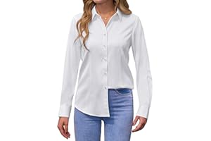 siliteelon Womens Blouses Long Sleeve Tops Women Casual Stretch Business Regular Fit Executive Office Women's Fashion Shirts