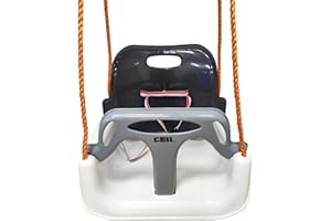 ‎COIL COIL Kinderschaukel Babyschaukel Outdoor 3-in-1 Schaukel Baby Verstellbarer Kinderschaukel Indoor mit Rückenlehne Schaukel Indoor Kinderschaukelsitz Kleinkind Schaukel (C0348-Weiß)