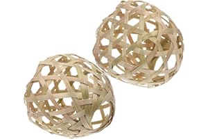 HOMSFOU Pantalla De Linterna Tejida De Pantalla De Luz De Natural Lámpara De Techo De Estilo Vietnamita para Lámpara De Mesa De Luz De Piso Luz Colgante 2 Piezas (Caqui)