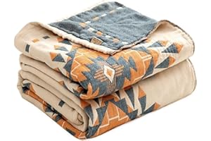 SAYT RLAE 100% Baumwolle Boho Decke Tagesdecke 200x230cm Doppelseitig Kuscheldecke Bettwäsche, Bed Throw Blanket Cover Sheet, Wohnzimmerdecke Couchdecke Sesseldecke Wendedecke Bettüberwurf