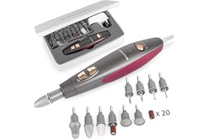 BEAUTURAL Professional Manicure and Pedicure Set Kit, Electric Nail Drill Machine, 10-Piece Attachments Plus 20 Sanding Bands, Electric Nail File Set, Hand Foot & Nail Tools