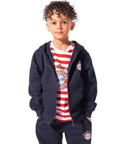 Sweat à Capuche Zippé FC Bayern München Pour Homme - Bleu Marine, 100% Coton - Coupe Classique, Logo Imprimé - 4