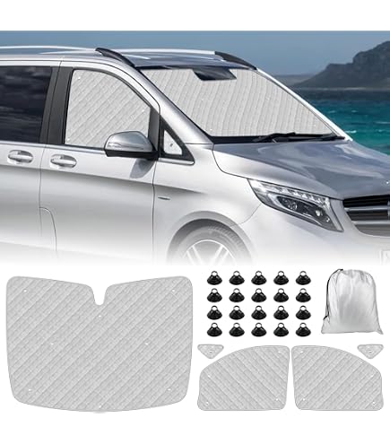 Housse Pare-Brise Mercedes Vito W447 (2014-2022) - Tissu Oxford 600D Imperméable, Occultant - Protection Soleil & Gel