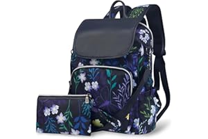 Fmeida Sac à Dos Femme Anti-vol Imperméable Sac de Voyage en Nylon 2 en 1 Sacs à Main Petit Sacs D'école Elegant Sacs à Bandoulière pour Fille École Collèges Shopping Travail