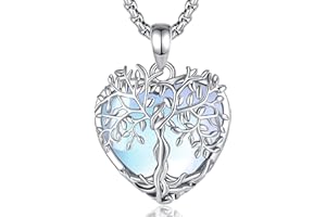 AEONSLOVE Collier Arbre de Vie avec Cristal pour Femme Pendentif Arbre de Vie avec Améthyste Malachite Collier Cristal de Guérison Pendentif Pierre de Lune Obsidienne Bijoux en Turquoise