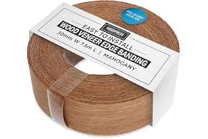 WoodPress® 30mm förlimmat kantband i äkta träfaner av mahogny 7,5 m
