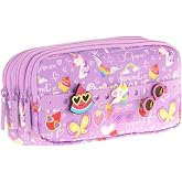 Kaukko Kids Mor, Yaz Temalı, Kız &Ccedil;ocuk &Uuml;&ccedil; G&ouml;zl&uuml; Okul Kalem &Ccedil;antası - L8245