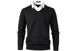 HARBROSRCE Herren Strick Pullover mit Mock-Hemden Strickpullover 2 in 1 Hemd Kragen Pulli