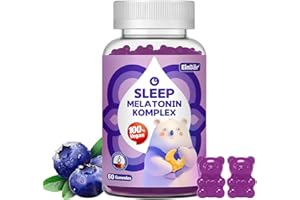 ‎EINBÄR EinBär Ashwagandha Melatonin Gummis Mit 0,5 mg Melatonin zur Verkürzung zeitverzögerter Freisetzung, optimale Dosierung für die Nachtruhe, leckere Gummibärchen, Schlafsterne, ohne Zucker, 60 Stück
