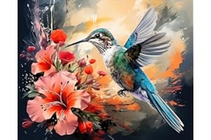 TISHIRON Malowanie według liczb, dla dorosłych, pszczoły i kwiaty, obraz olejny, dla dorosłych, malowanie według liczb, zestaw na płótnie, rękodzieło, dekoracja do domu, na ścianę, 30 cm x 50 cm