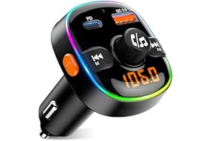 EOIWUY Bluetooth Car Adapter, PD 36W & QC3.0 18W FM Bluetooth 5.3 Transmitter Car Charger, Hands-Free Calling & 7-Color Backlit, Wireless Car Radio Bluetooth Receiver Support TF Card & Voice Assistant